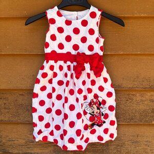 Disney Parks Minnie Mouse Polka Dot Dress Girls Size S Red & White